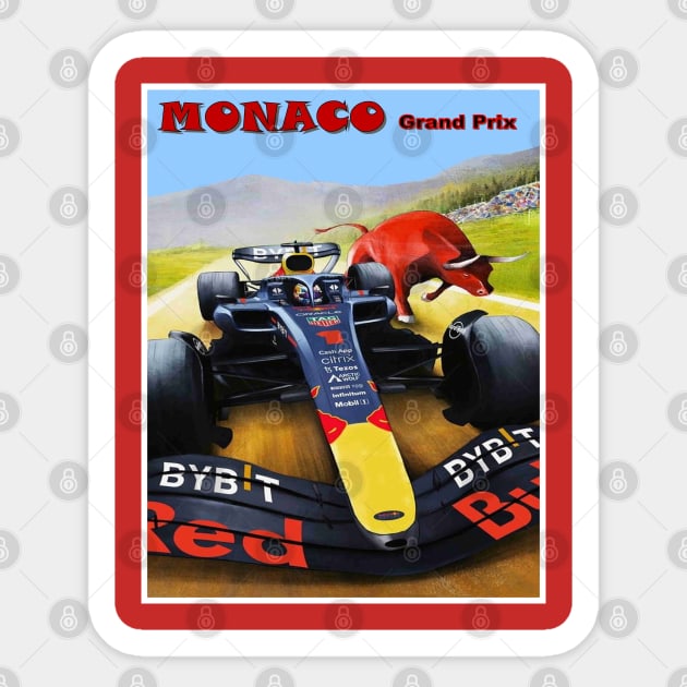 Monaco Grand Prix Auto Road Racing Print Sticker by posterbobs